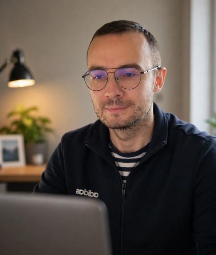 Tomislav Divić radi za prijenosnim računalom